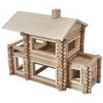 Big Log House with Balcony and big windows_Wooden Toy