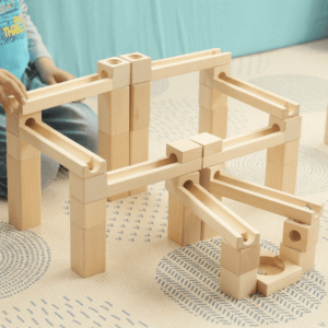 Unlimited building options Wooden Marble Run "Slides"