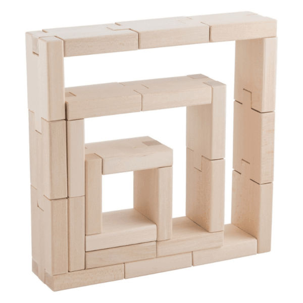 Squares constructed from Handmade wooden building blocks - Smarty