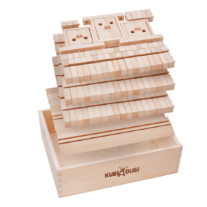 Storage Box for Wooden Construction Set Blocks Kubi House